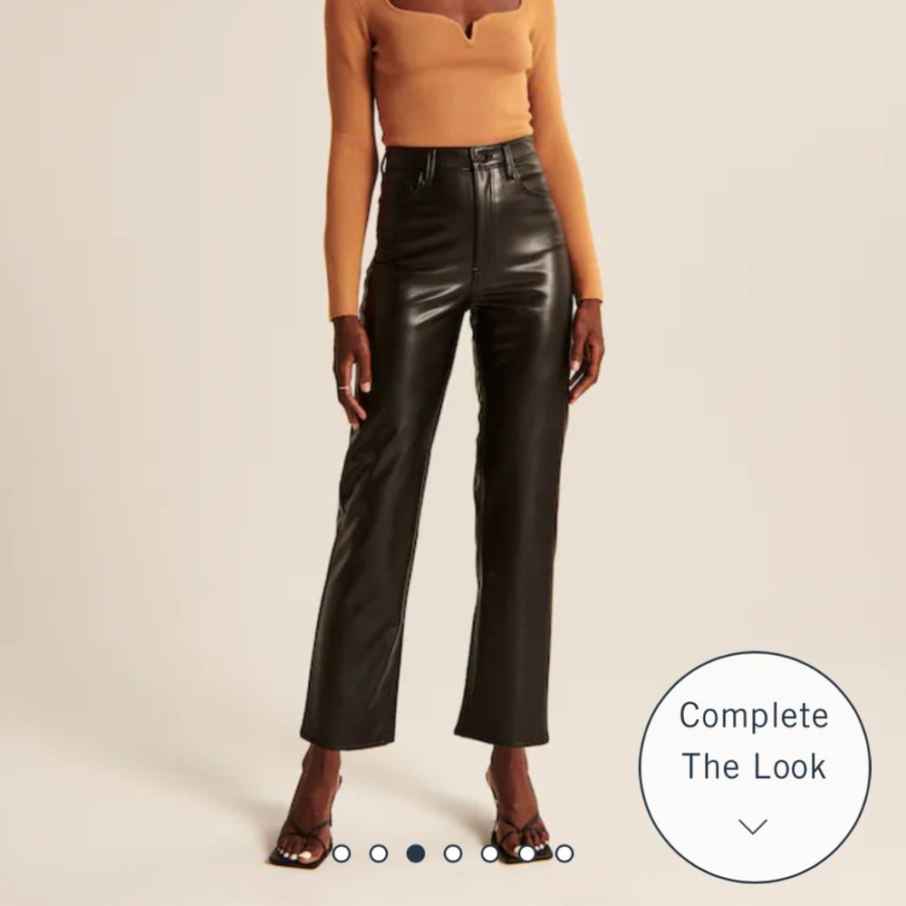 Abercrombie - Vegan Leather Ankle Straight Pants Size 29S